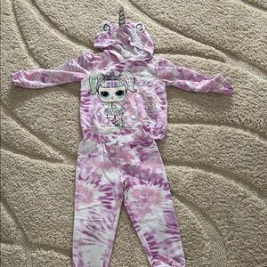 LOL Surprise Unicorn Hoodie and Pants Set - Pink Tie-Dye